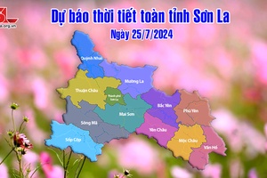 Dự báo thời tiết toàn tỉnh Sơn La ngày 25/7/2024