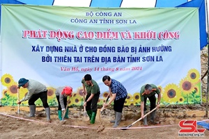 Bộ Công an khởi công xây dựng nhà ở hỗ trợ nhân dân bị ảnh hưởng do thiên tai