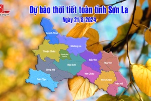 Dự báo thời tiết toàn tỉnh Sơn La ngày 21/8/2024
