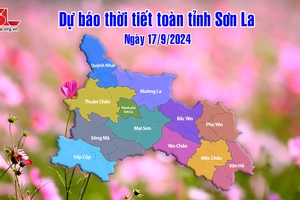 'Dự báo thời tiết toàn tỉnh Sơn La ngày 17/9/2024
