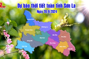 Dự báo thời tiết toàn tỉnh Sơn La ngày 20/9/2024
