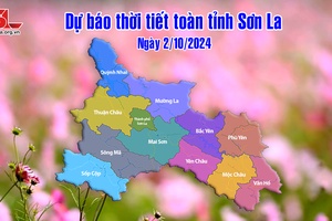 'Dự báo thời tiết toàn tỉnh Sơn La ngày 2/10/2024
