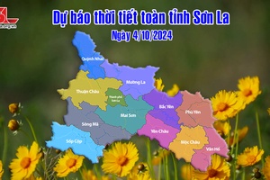 'Dự báo thời tiết toàn tỉnh Sơn La ngày 4/10/2024
