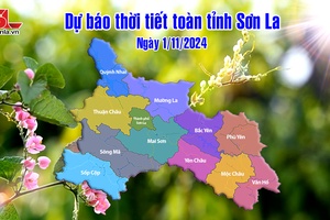 'Dự báo thời tiết toàn tỉnh Sơn La ngày 1/11/2024
