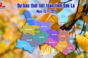 'Dự báo thời tiết toàn tỉnh Sơn La ngày 13/11/2024
