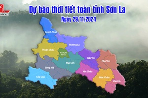 'Dự báo thời tiết toàn tỉnh Sơn La ngày 29/11/2024
