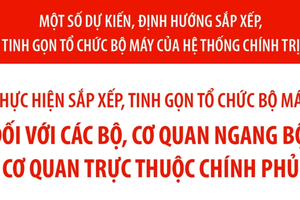 'Dự kiến sắp xếp, tinh gọn tổ chức bộ máy đối với các bộ, cơ quan ngang bộ
