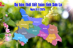 'Dự báo thời tiết toàn tỉnh Sơn La ngày 5/1/2025
