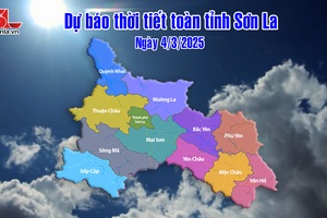 'Dự báo thời tiết toàn tỉnh Sơn La ngày 3/3/2025
