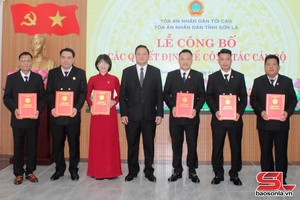 'Toà án nhân dân tỉnh công bố, trao quyết định về công tác cán bộ