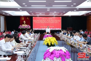 Đồng chí Chánh Văn phòng Trung ương Đảng làm việc với Ban Thường vụ Tỉnh ủy Sơn La