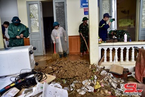 'Bệnh viện Đa khoa khu vực Vân Hồ - cơ sở Thảo Nguyên bị ngập do mưa lớn