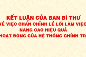 'Kết luận của Ban Bí thư về việc chấn chỉnh lề lối làm việc, nâng cao hiệu quả hoạt động của hệ thống chính trị