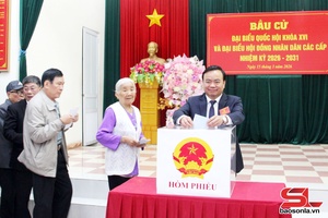 Đồng chí Phó Chủ tịch Thường trực UBND tỉnh thực hiện quyền công dân tại phường Tô Hiệu