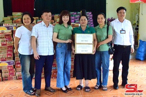 Post-flooding environmental sanitation in Tong Co commune under inspection 