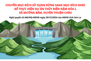 'Chuyển mục đích sử dụng rừng sang mục đích khác để thực hiện dự án thủy điện Nậm Hóa I, xã Mường Bám, huyện Thuận Châu