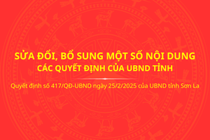 'Sửa đổi, bổ sung một số nội dung các quyết định của UBND tỉnh Sơn La