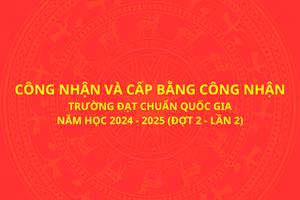 'Công nhận và cấp Bằng công nhận trường đạt chuẩn quốc gia năm học 2024 - 2025 (Đợt 2 - lần 2)