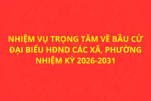 'Nhiệm vụ trọng tâm về bầu cử đại biểu HĐND các xã, phường nhiệm kỳ 2026-2031
