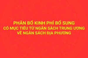'Phân bổ kinh phí bổ sung có mục tiêu từ ngân sách Trung ương về ngân sách địa phương