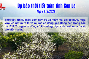 'Dự báo thời tiết toàn tỉnh Sơn La ngày 9/5/2026