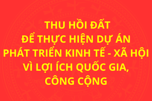 'Thu hồi đất để thực hiện dự án phát triển kinh tế - xã hội vì lợi ích quốc gia, công cộng
