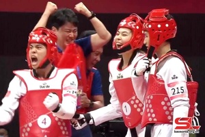 VĐV Bạc Thị Khiêm và đồng đội đoạt HCĐ taekwondo tại ASIAD 19