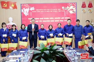 Đoàn công tác Hội đồng Dân tộc của Quốc hội thăm, chúc Tết, tặng quà đoàn viên, người lao động