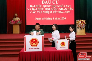 'Diễn tập công tác bầu cử tại xã Quỳnh Nhai