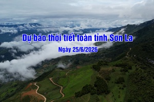 'Dự báo thời tiết toàn tỉnh Sơn La ngày 25/6/2026