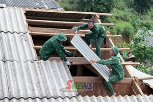 'Đồn Biên phòng Mường Lạn giúp dân khắc phục hậu quả thiên tai