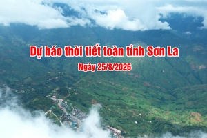 'Dự báo thời tiết toàn tỉnh Sơn La ngày 25/8/2026