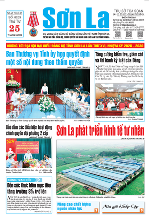 Báo Sơn La, thứ 4, ngày 25/6/2025