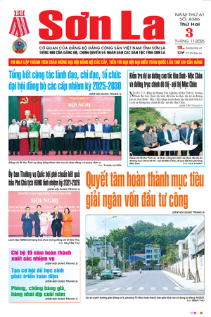 Báo Sơn La, thứ 2, ngày 3/11/2025