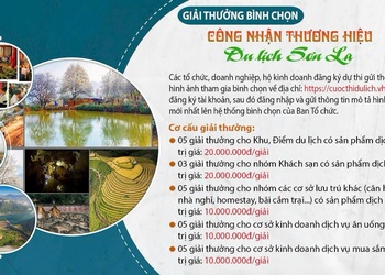 Giải thưởng bình chọn công nhận "Thương hiệu du lịch Sơn La"
