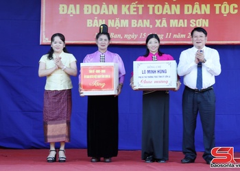 Đồng chí Phó Bí thư Thường trực Tỉnh ủy dự Ngày hội đại đoàn kết toàn dân tộc tại bản Nặm Ban