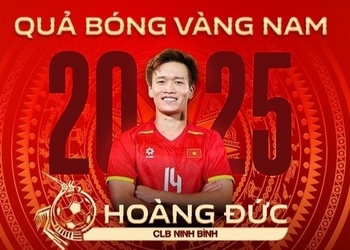 Nguyễn Hoàng Đức đoạt Quả bóng vàng Việt Nam 2025