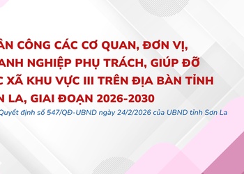 Phân công các cơ quan, đơn vị, doanh nghiệp phụ trách, giúp đỡ các xã khu vực III trên địa bàn tỉnh Sơn La, giai đoạn 2026-2030