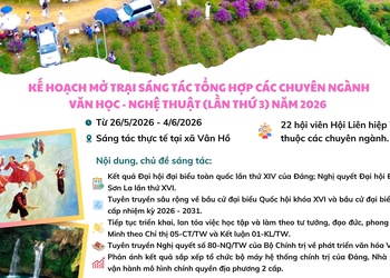 Kế hoạch mở trại sáng tác tổng hợp các chuyên ngành Văn học - Nghệ thuật (lần thứ 3) năm 2026