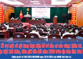 Hỗ trợ một số nội dung thực hiện bố trí dân cư các vùng: thiên tai, đặc biệt khó khăn, biên giới đến hết năm 2030 trên địa bàn tỉnh Sơn La