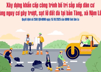 Xây dựng khẩn cấp công trình bố trí sắp xếp dân cư vùng nguy cơ gây trượt, sạt lở đất đá tại bản Tăng, xã Nậm Lầu