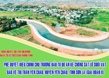 [Inforgraphic] Phê duyệt điều chỉnh chủ trương đầu tư dự án Kè chống sạt lở suối Vạt bảo vệ thị trấn Yên Châu, huyện Yên Châu, tỉnh Sơn La (Giai đoạn II)
