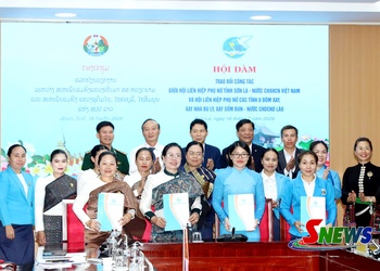 Hội đàm trao đổi công tác giữa Hội LHPN tỉnh Sơn La và Hội LHPN 3 tỉnh nước CHDCND Lào