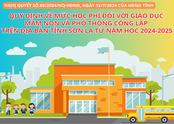 Quy định mức học phí đối với giáo dục mầm non và phổ thông công lập trên địa bàn tỉnh Sơn La từ năm học 2024-2025