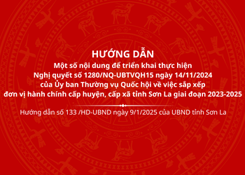 Hướng dẫn số 133/HD-UBND ngày 9/1/2025 của UBND tỉnh Sơn La