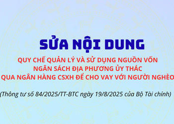 Sửa nội dung Quy chế quản lý và sử dụng nguồn vốn ngân sách địa phương ủy thác qua NHCSXH để cho vay với người nghèo