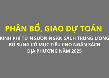 Phân bổ, giao dự toán kinh phí từ nguồn ngân sách Trung ương bổ sung có mục tiêu cho ngân sách địa phương năm 2025
