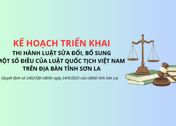 Kế hoạch triển khai thi hành Luật sửa đổi, bổ sung một số điều của Luật Quốc tịch Việt Nam trên địa bàn tỉnh Sơn La