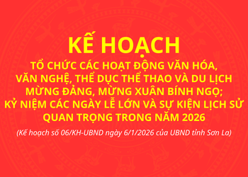 Kế hoạch tổ chức các hoạt động lớn của tỉnh Sơn La năm 2026