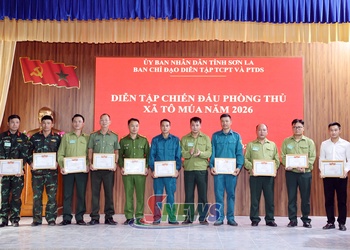 Diễn tập chiến đấu phòng thủ xã Tô Múa năm 2026 đạt loại xuất sắc